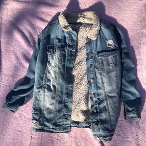 Oversized Sherpa Jean Jacket